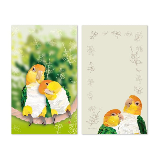 名刺サイズメモカード とりアート シロハラインコ