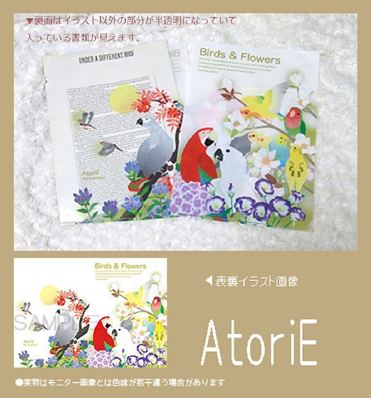 A4 クリアファイル Birds & Flowers