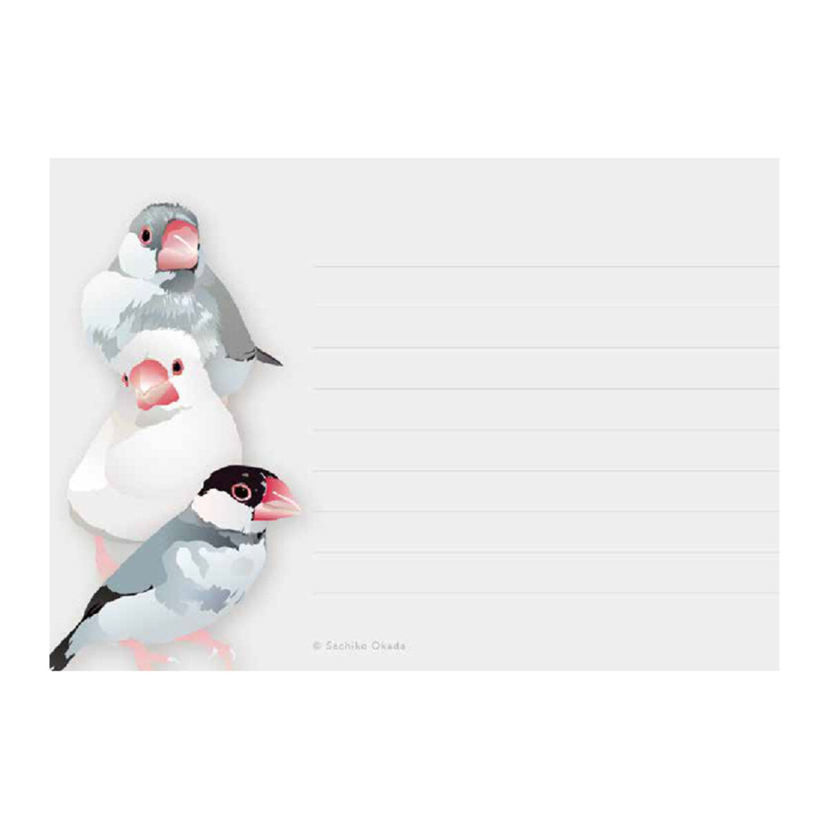 メモ帳 とりアート うすいろ文鳥