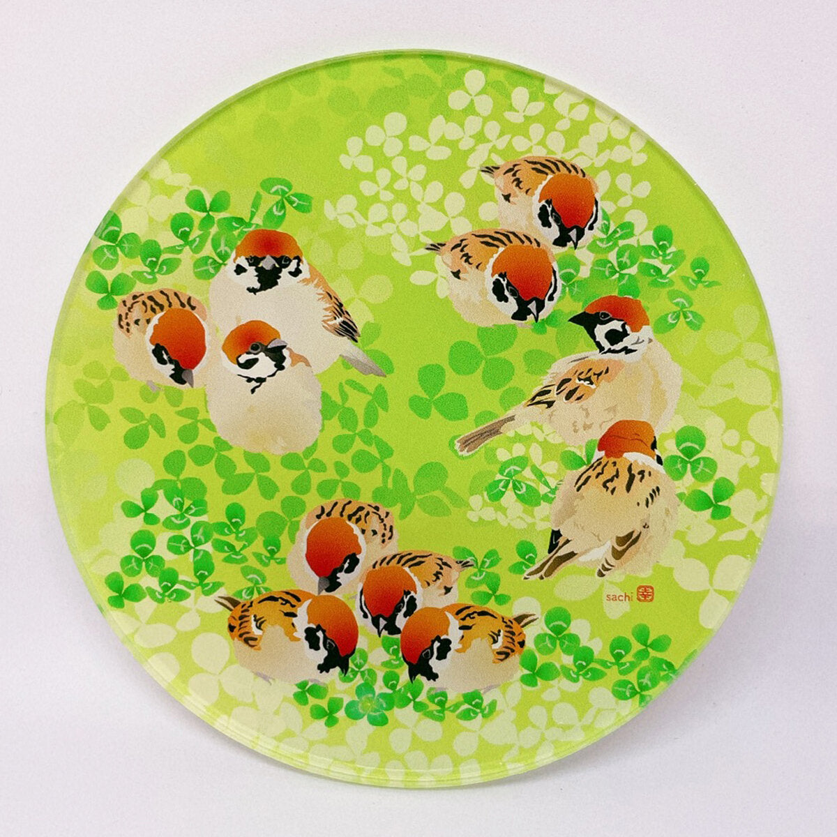 アクリルコースター とりアート まるすずめ スズメ