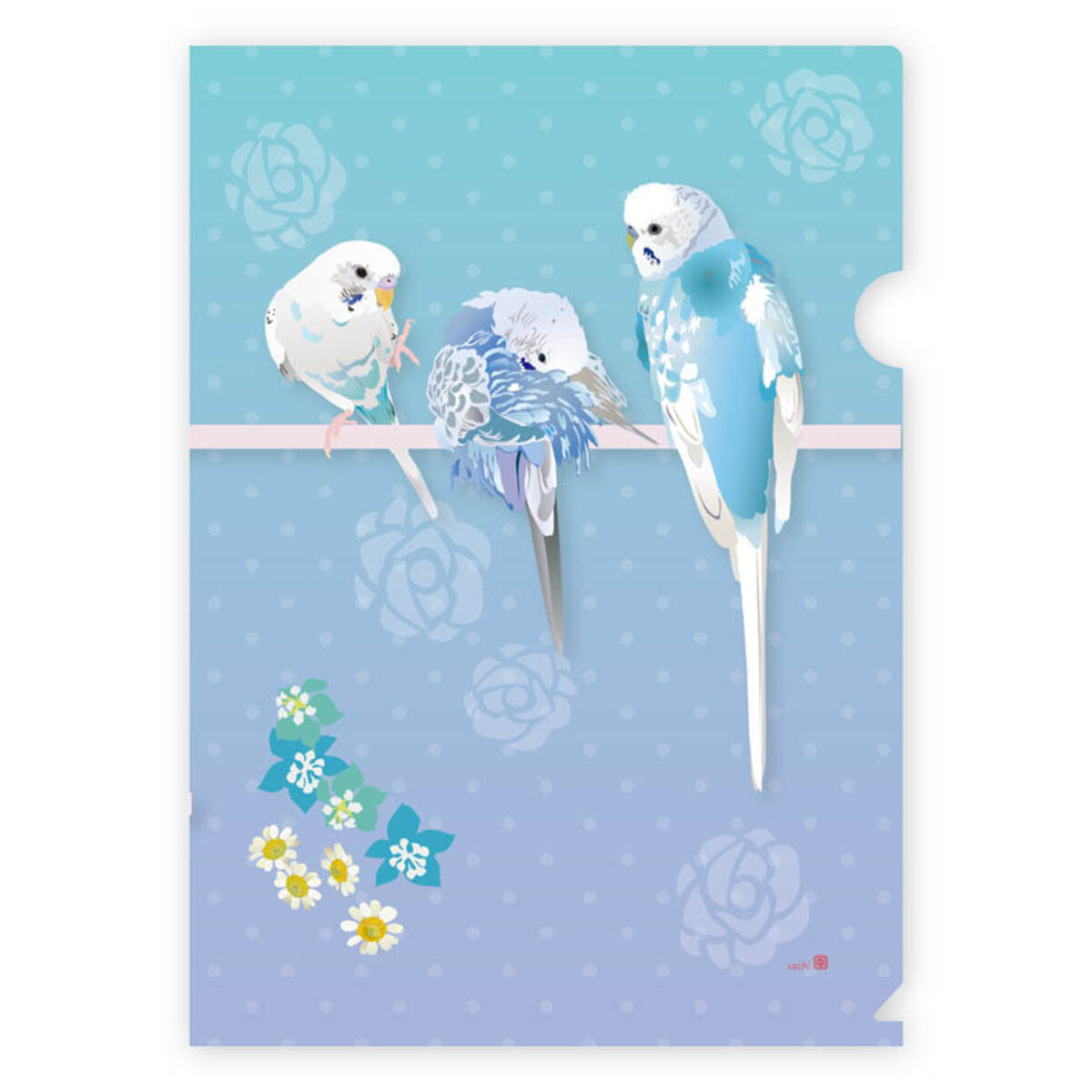 A4 クリアファイル とりアート ゆめいろいんこ セキセイインコ