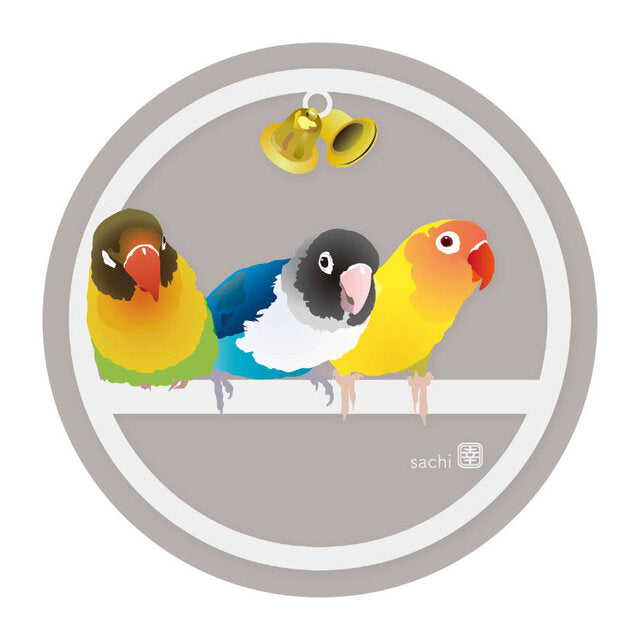 アクリルコースター とりアート ボタンインコ A