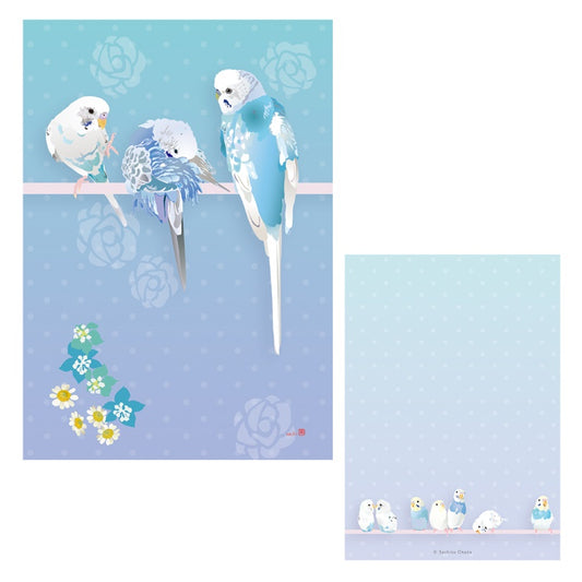 メモ帳 とりアート ゆめいろいんこ セキセイインコ