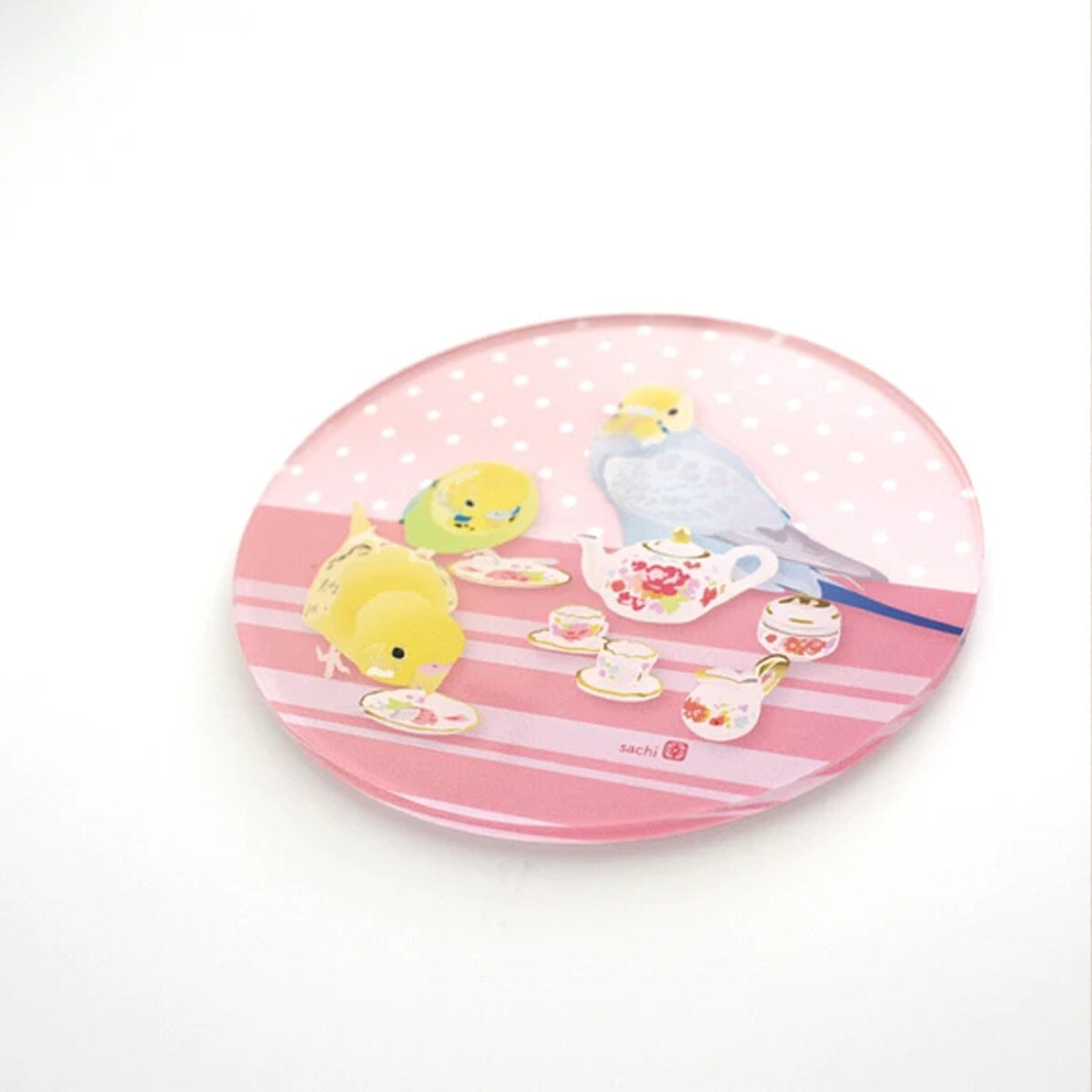 アクリルコースター とりアート お茶会いんこ セキセイインコ
