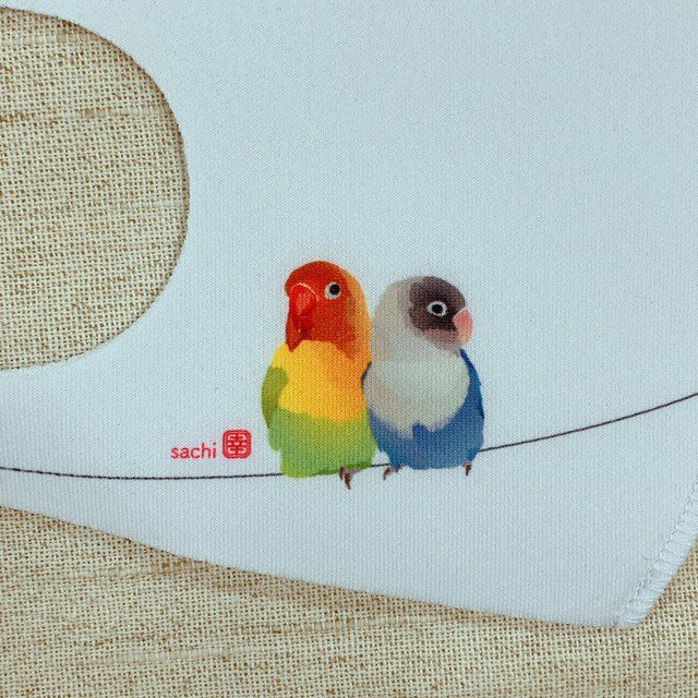 マスク とりアート ボタンインコ Mサイズ