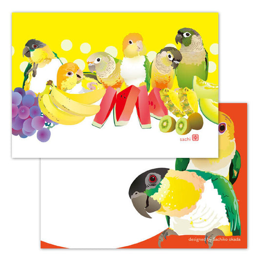 メモ帳 とりアート フルーティコニュア ズグロシロハラインコ シロハラインコ ウロコインコ - Sweet Birdie Boutique