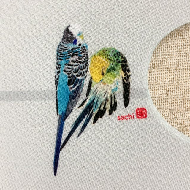 マスク とりアート セキセイインコ Lサイズ