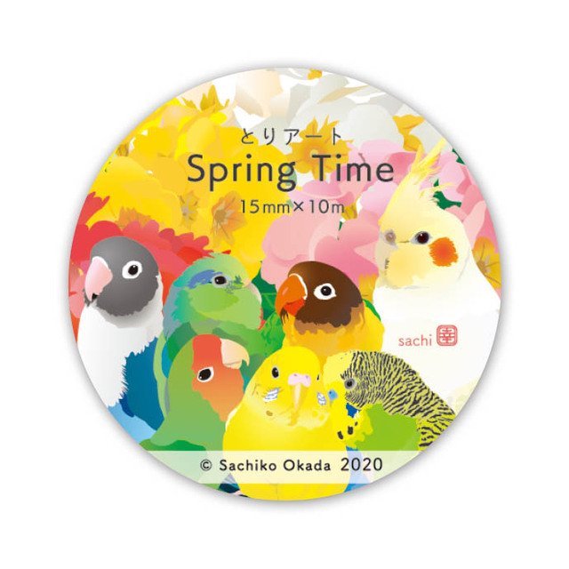 マスキングテープ とりアート Spring Time