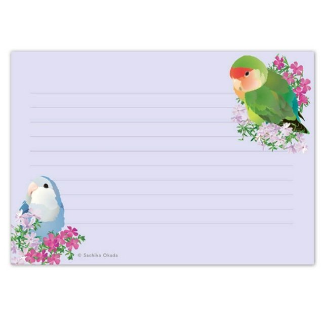 メモ帳 とりアート 春小桜 コザクラインコ