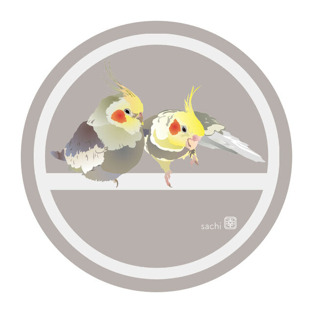 アクリルコースター とりアート オカメインコ A 2羽