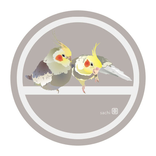 アクリルコースター とりアート オカメインコ A 2羽