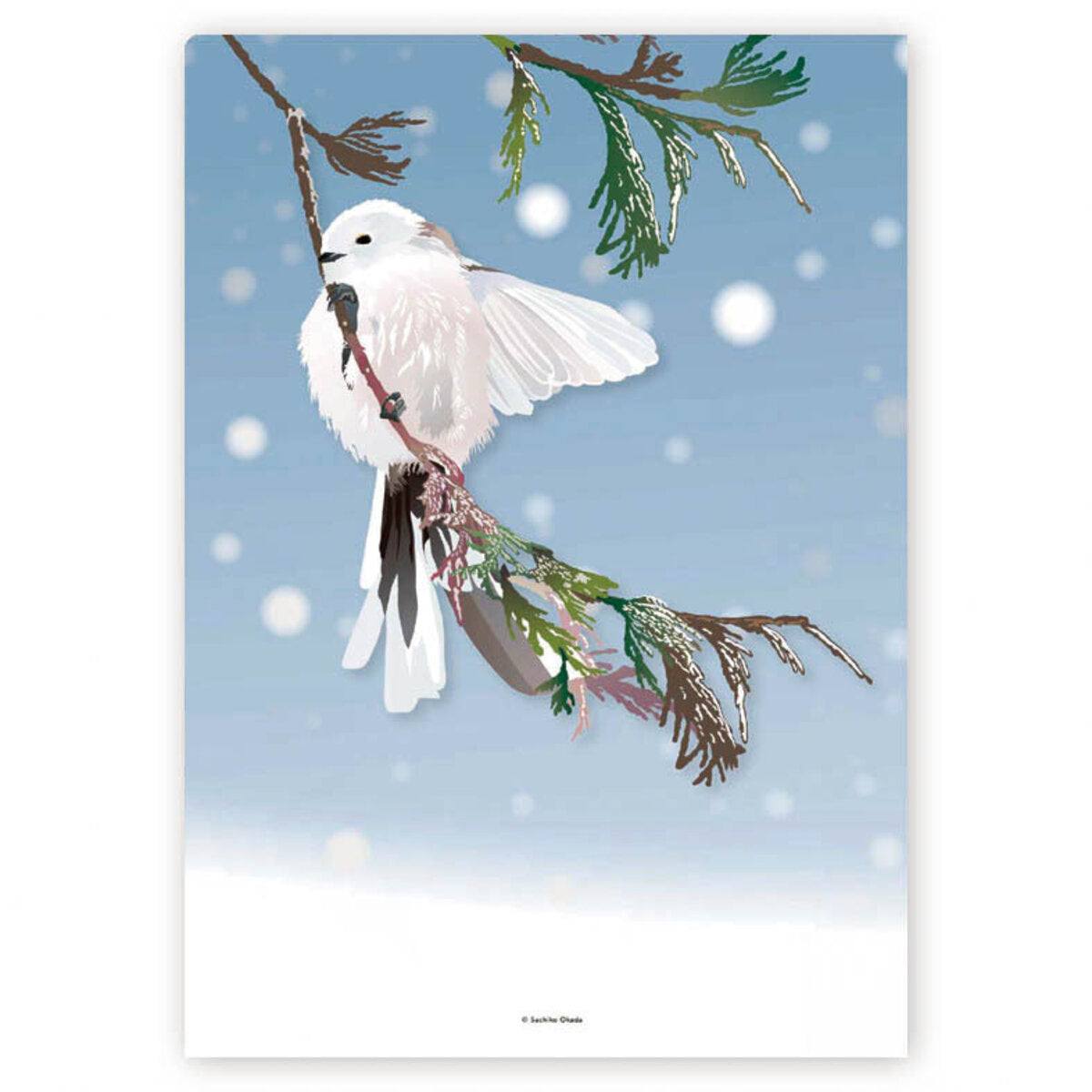 A4 クリアファイル とりアート シマエナガ ブルースノー