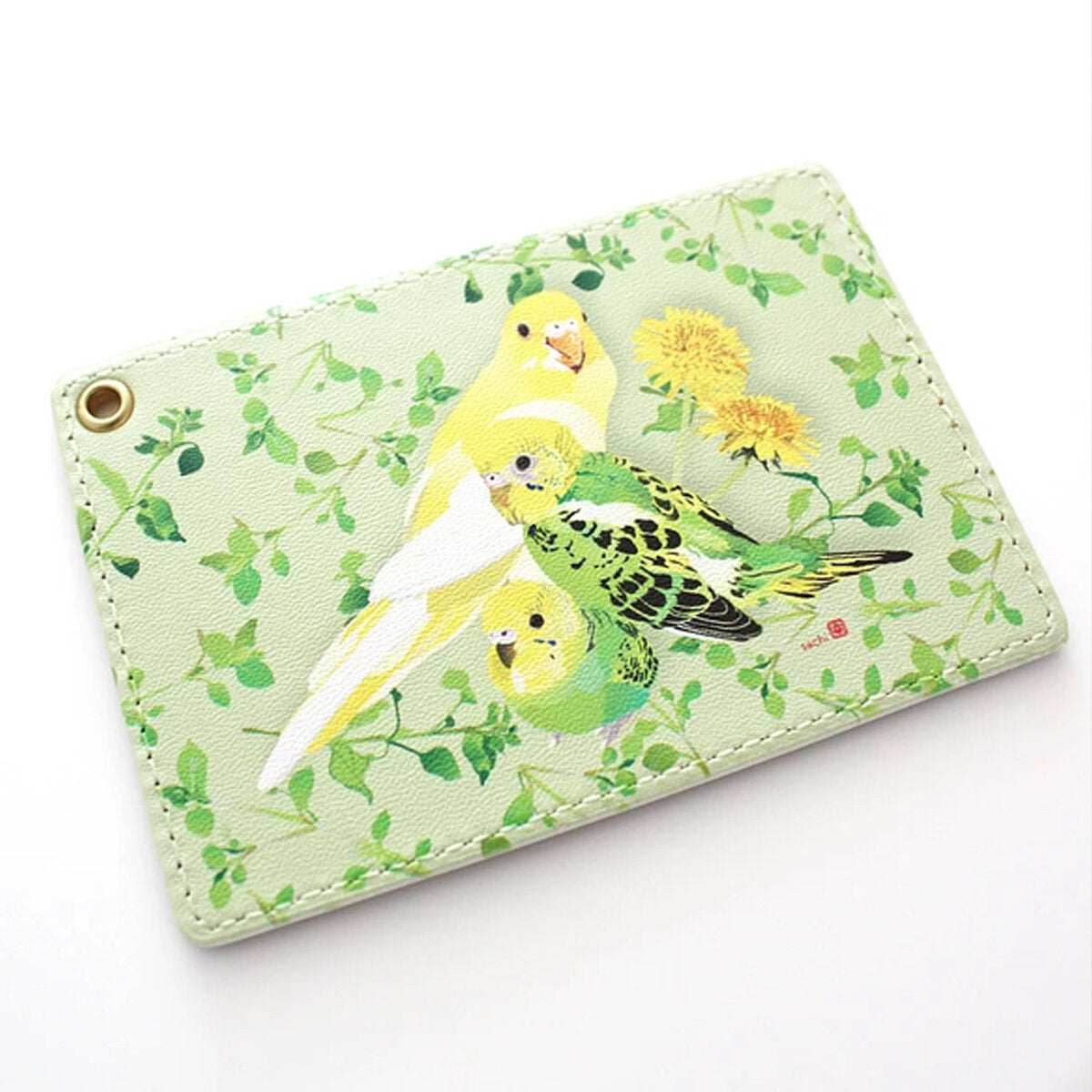 パスケース とりアート ひよこ草 セキセイインコ