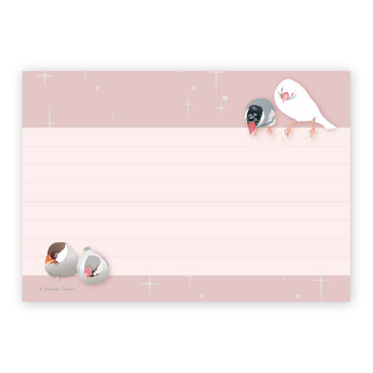 メモ帳 とりアート あったか文鳥