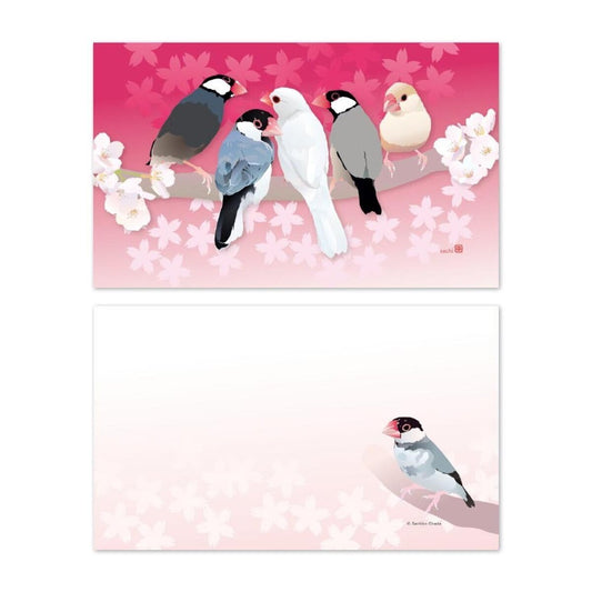 名刺サイズメモカード とりアート 文鳥