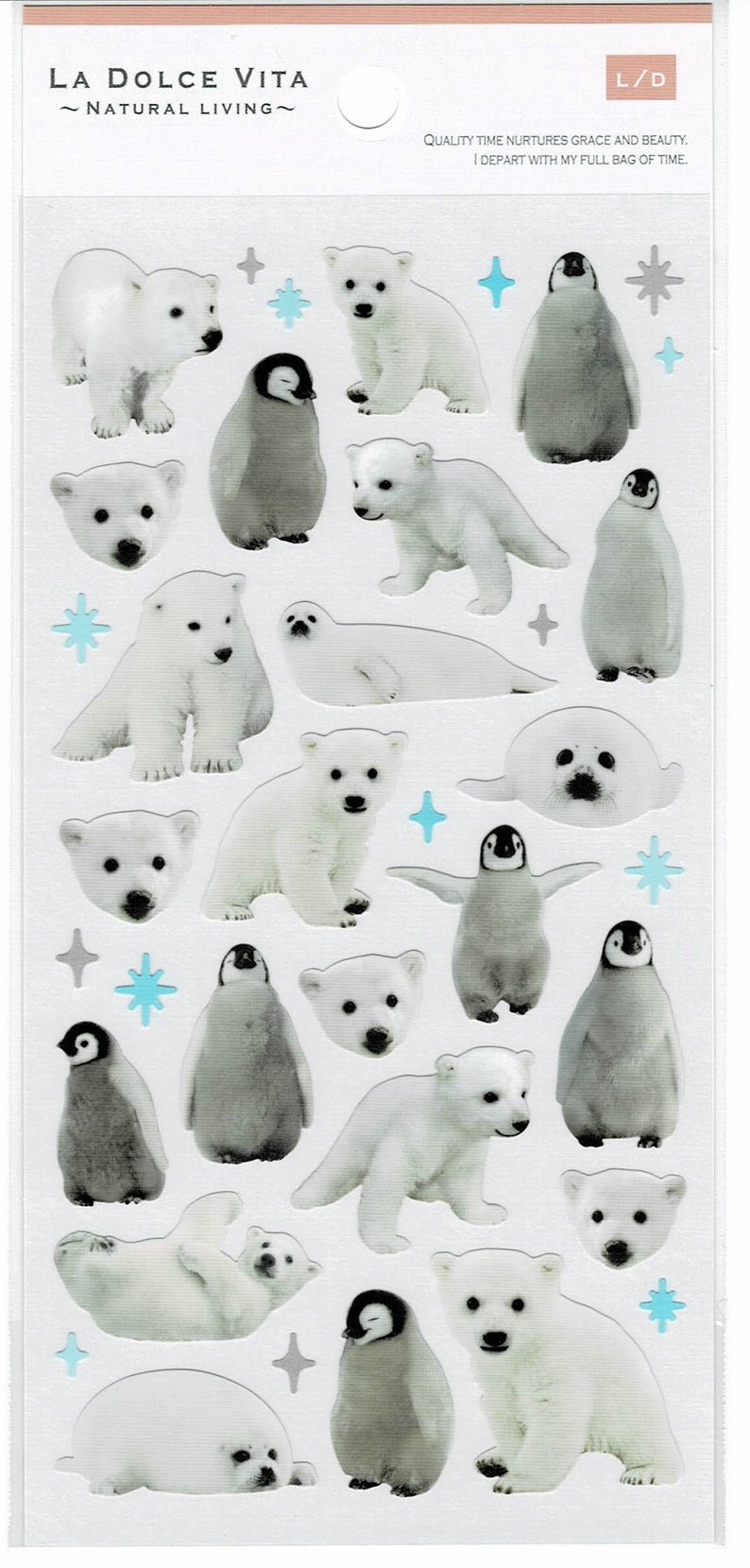 ペンギンさんとシロクマさんのシール - 小鳥雑貨専門のお店 スウィート・バーディー・ブティック