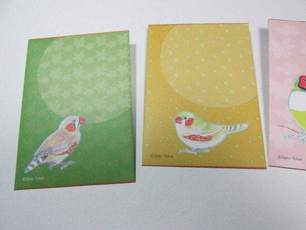 ぽち袋 フィンチ( コキンチョウ & キンカチョウ)色鉛筆画 - 小鳥雑貨専門のお店 スウィート・バーディー・ブティック
