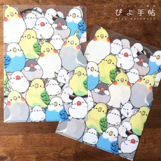 A4 クリアファイル シマエナガ、セキセイインコ、オカメインコ、文鳥 - 小鳥雑貨専門のお店 スウィート・バーディー・ブティック