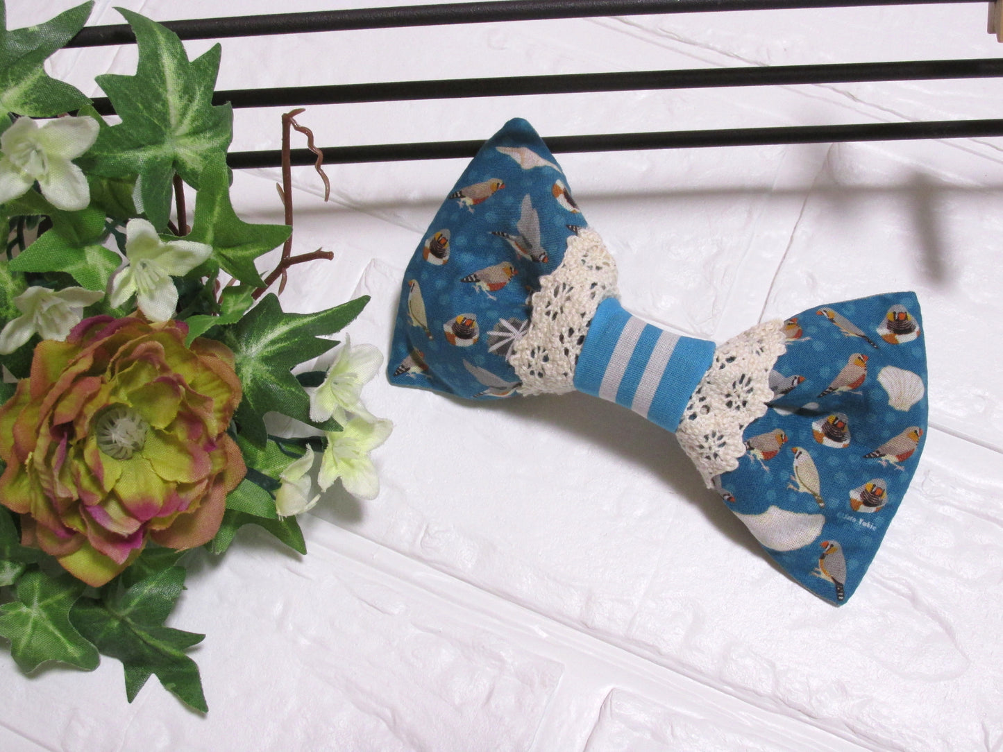 バレッタ　金華リボン　キンカチョウ