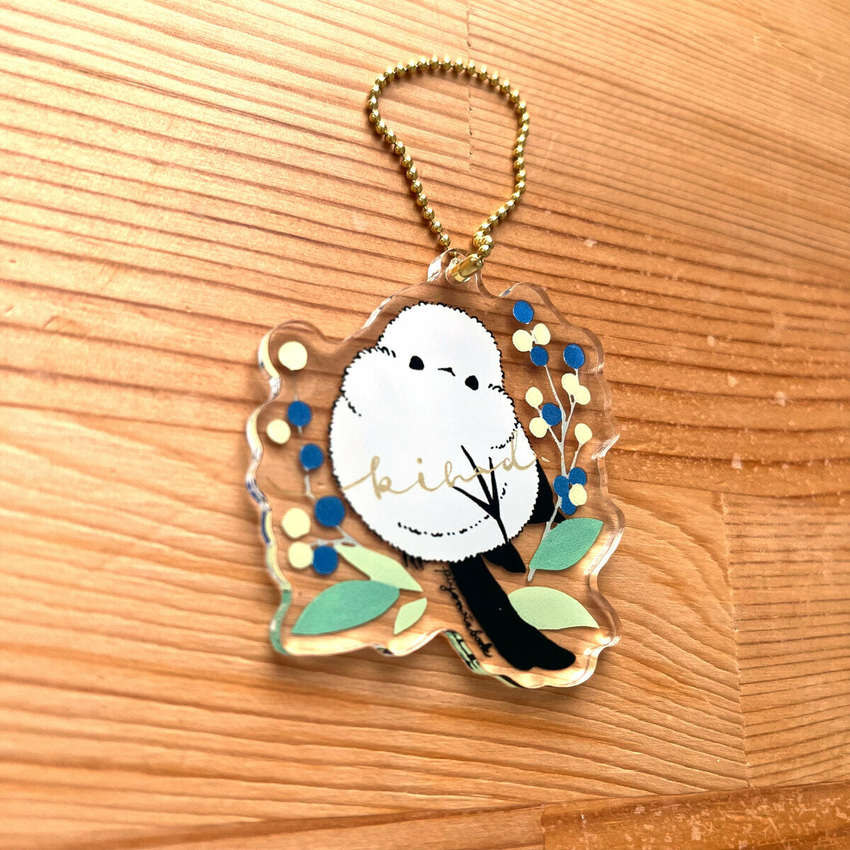 受注製作　アクリルキーホルダー　北海道の植物とシマエナガ　キハダ　クーポン利用不可