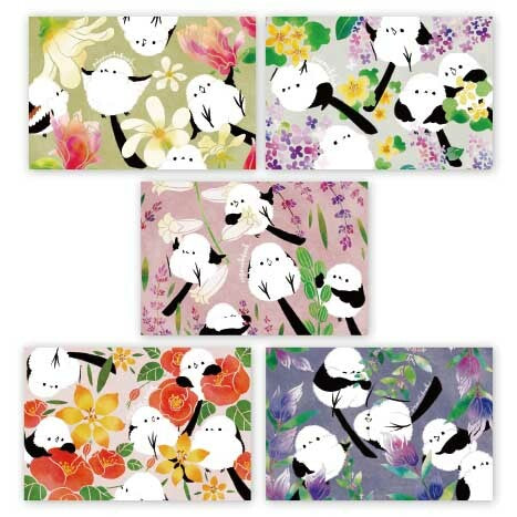 ポストカード　北海道の植物とシマエナガ 　春夏　5枚セット - Sweet Birdie Boutique