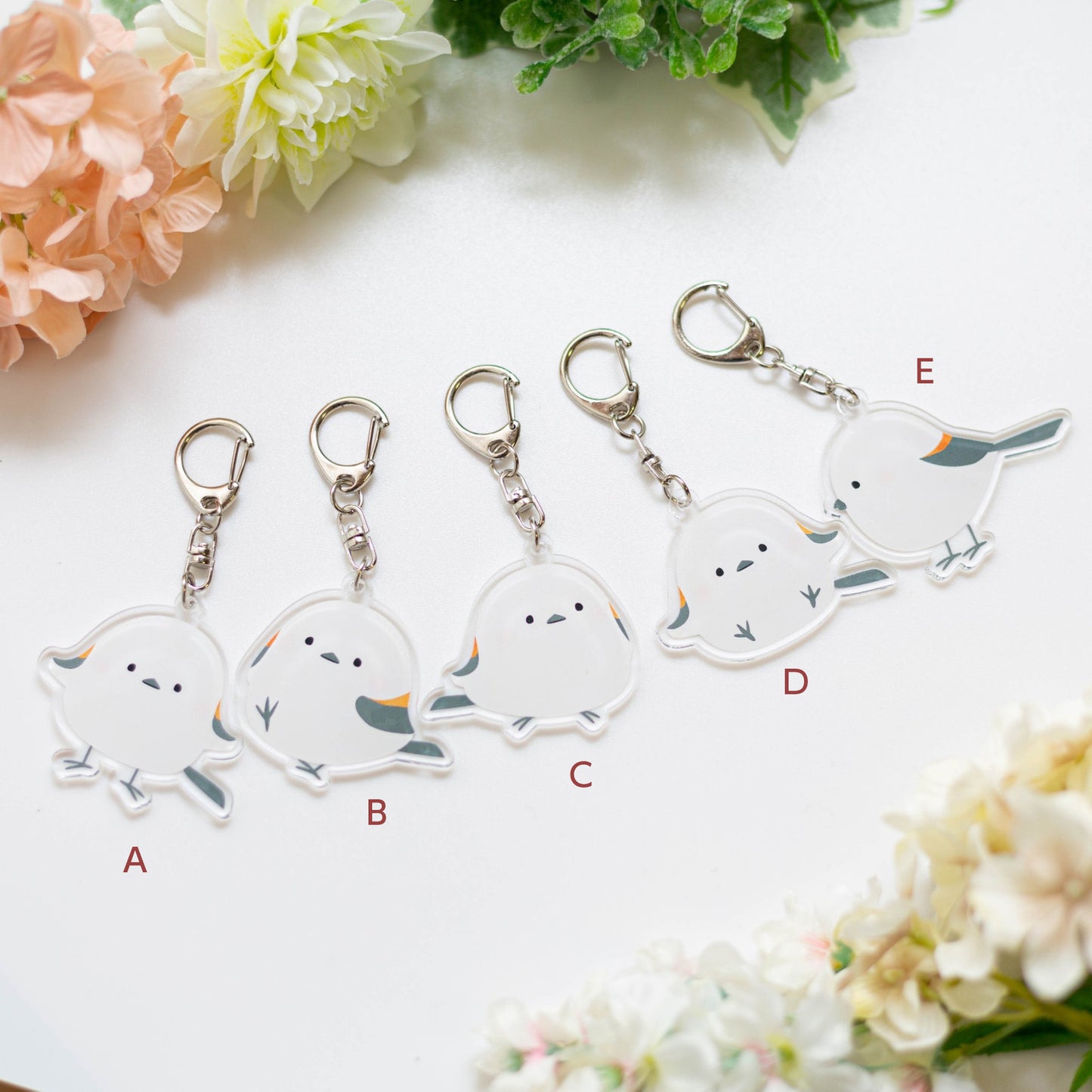 受注製作　アクリルキーホルダー　シマエナガのシマちゃん　クーポン利用不可