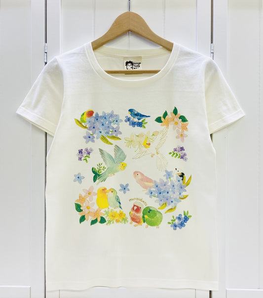 レディースTシャツ　ことりパラダイス　受注製作　送料無料　クーポン利用不可