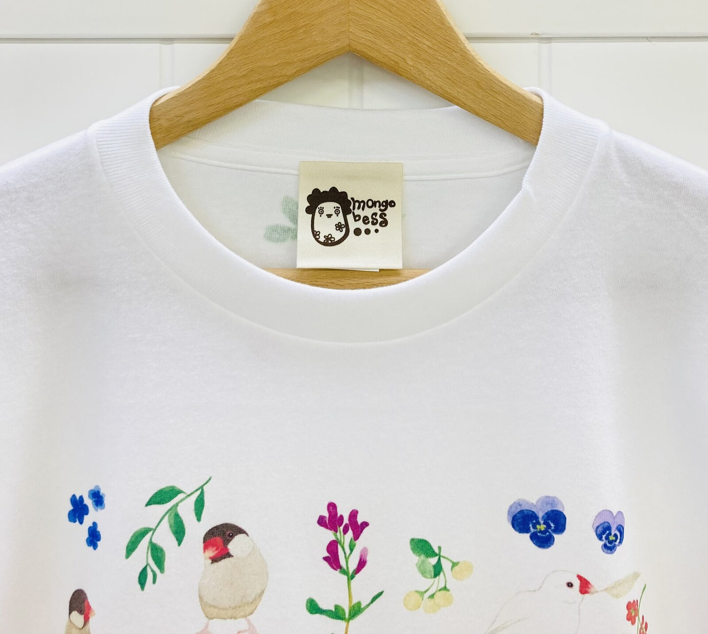 ビッグTシャツ　ボタニカルシリーズ　文鳥　受注製作　送料無料　クーポン利用不可