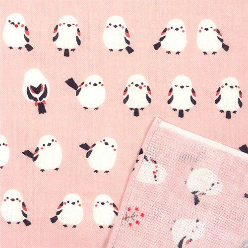 てぬぐいのはんかち　シマエナガ　ちゃんこいシマエナガ - Sweet Birdie Boutique