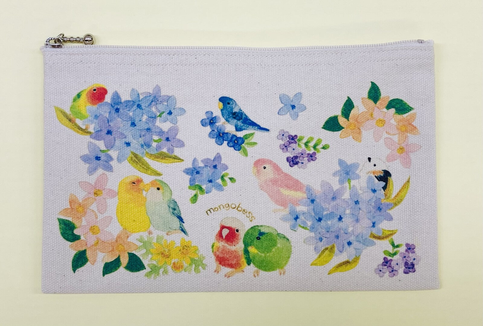 フラットポーチ　ことりパラダイス - Sweet Birdie Boutique