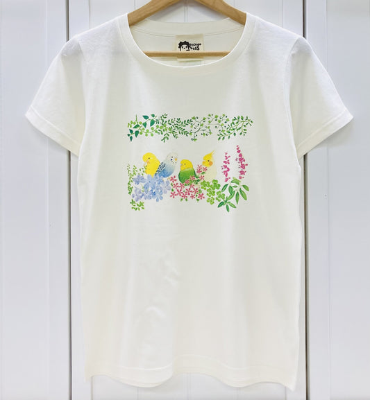 レディースTシャツ　小鳥ガーデン　受注製作　送料無料　クーポン利用不可