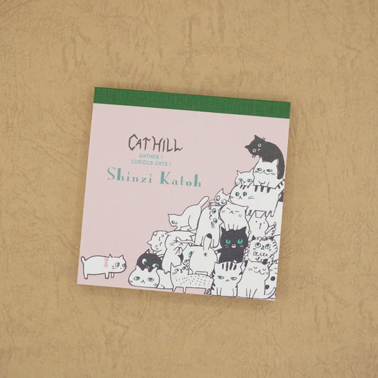 Cat Hill Memo Pad Pink Shinzi Katoh Design - Sweet Birdie Boutique International