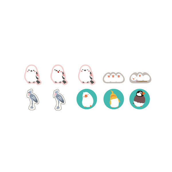 フレークシール　鳥シリーズ　マスキングテープ素材 - Sweet Birdie Boutique