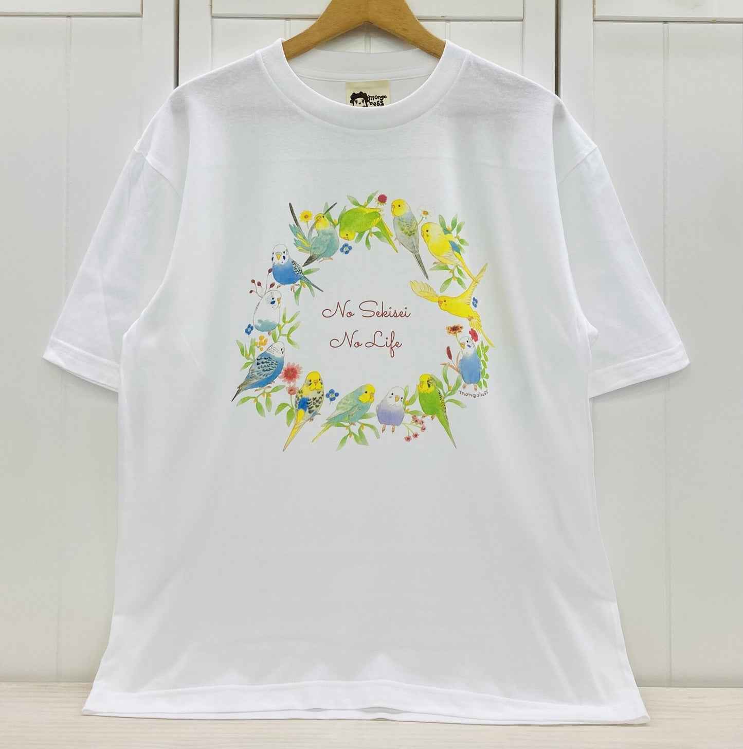 ビッグTシャツ　セキセイインコだけのリース　受注製作　送料無料　クーポン利用不可