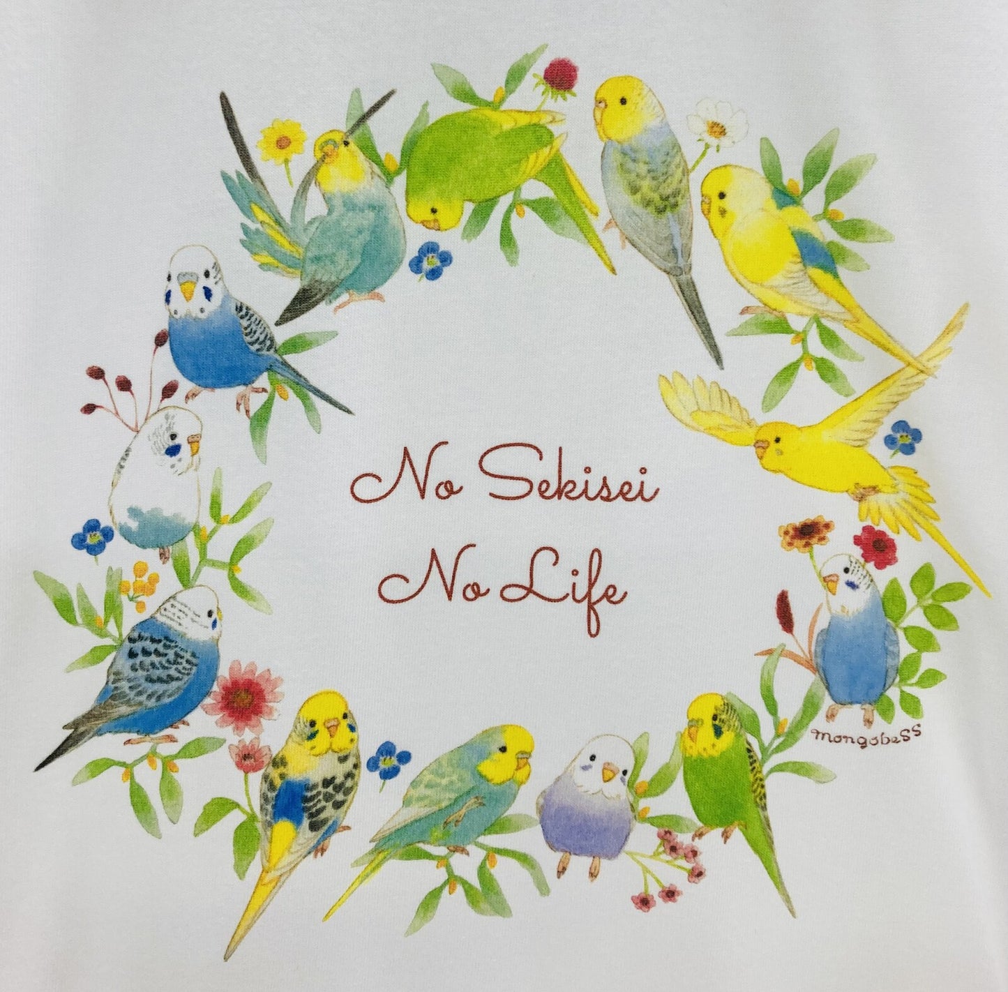 ビッグTシャツ　セキセイインコだけのリース　受注製作　送料無料　クーポン利用不可