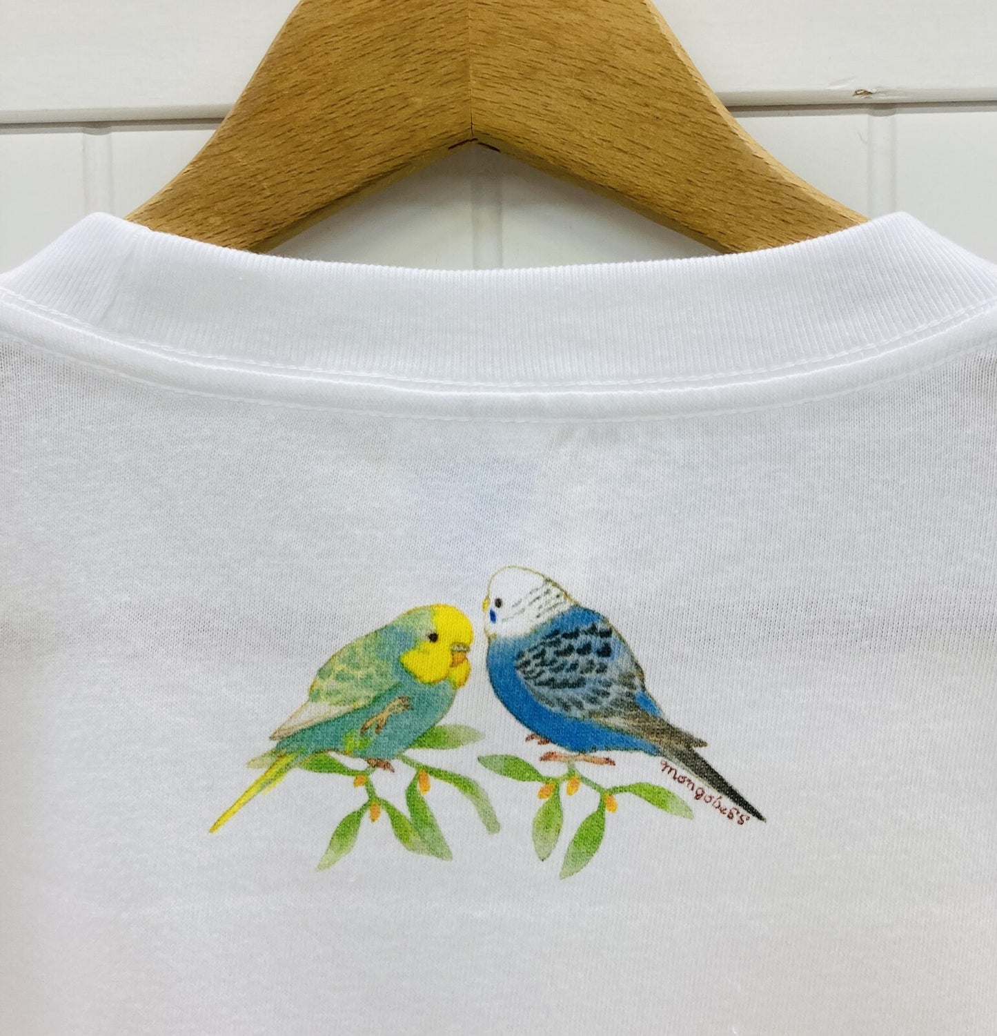 ビッグTシャツ　セキセイインコだけのリース　受注製作　送料無料　クーポン利用不可