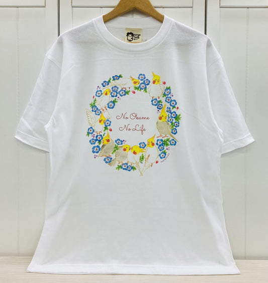 ビッグTシャツ　オカメインコだけのリース　受注製作　送料無料　クーポン利用不可