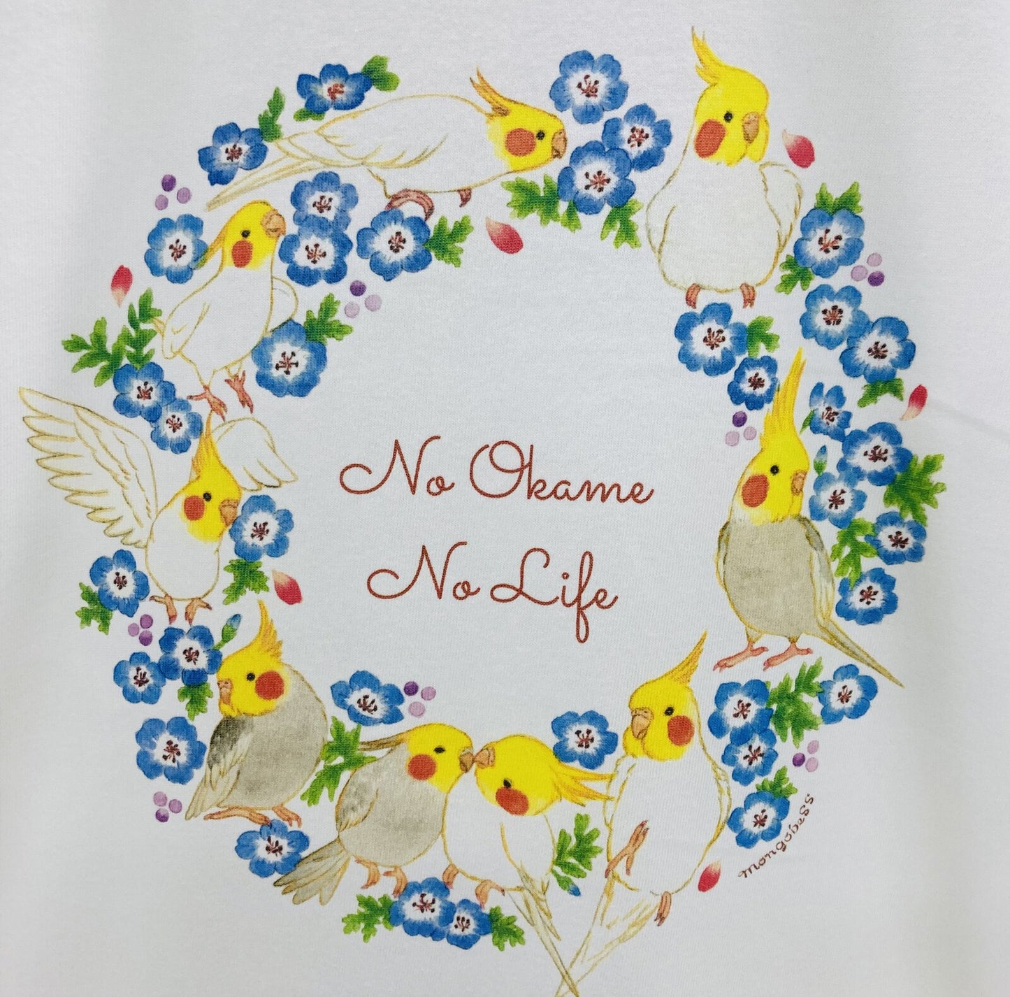 ビッグTシャツ　オカメインコだけのリース　受注製作　送料無料　クーポン利用不可