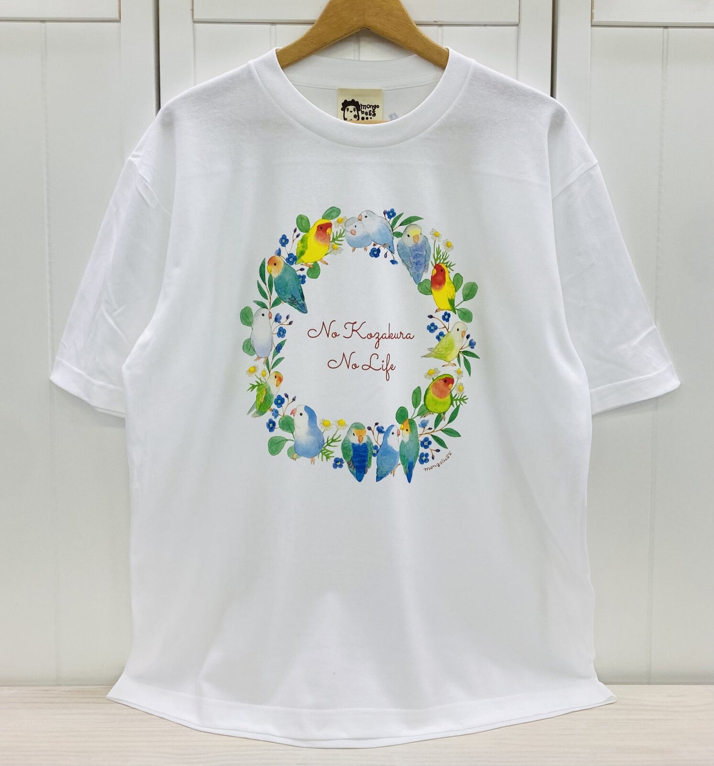ビッグTシャツ　コザクラインコだけのリース　受注製作　送料無料　クーポン利用不可