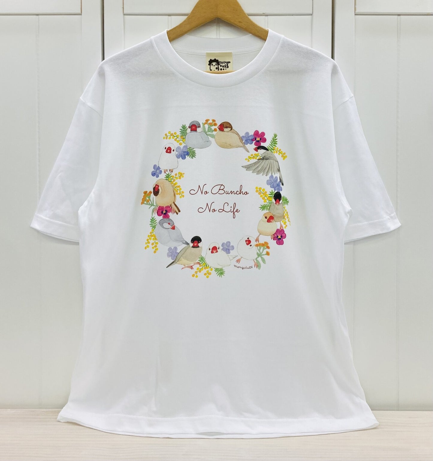 ビッグTシャツ　文鳥だけのリース　受注製作　送料無料　クーポン利用不可