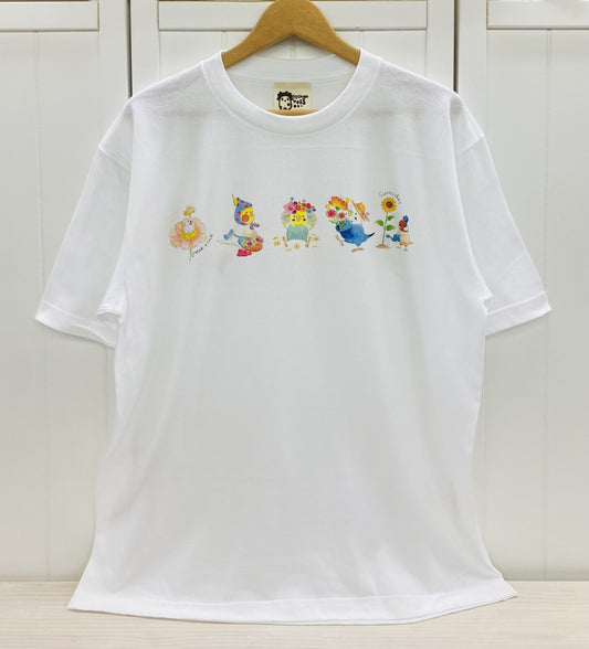 ビッグTシャツ 　花しずくとことり　受注製作　送料無料　クーポン利用不可