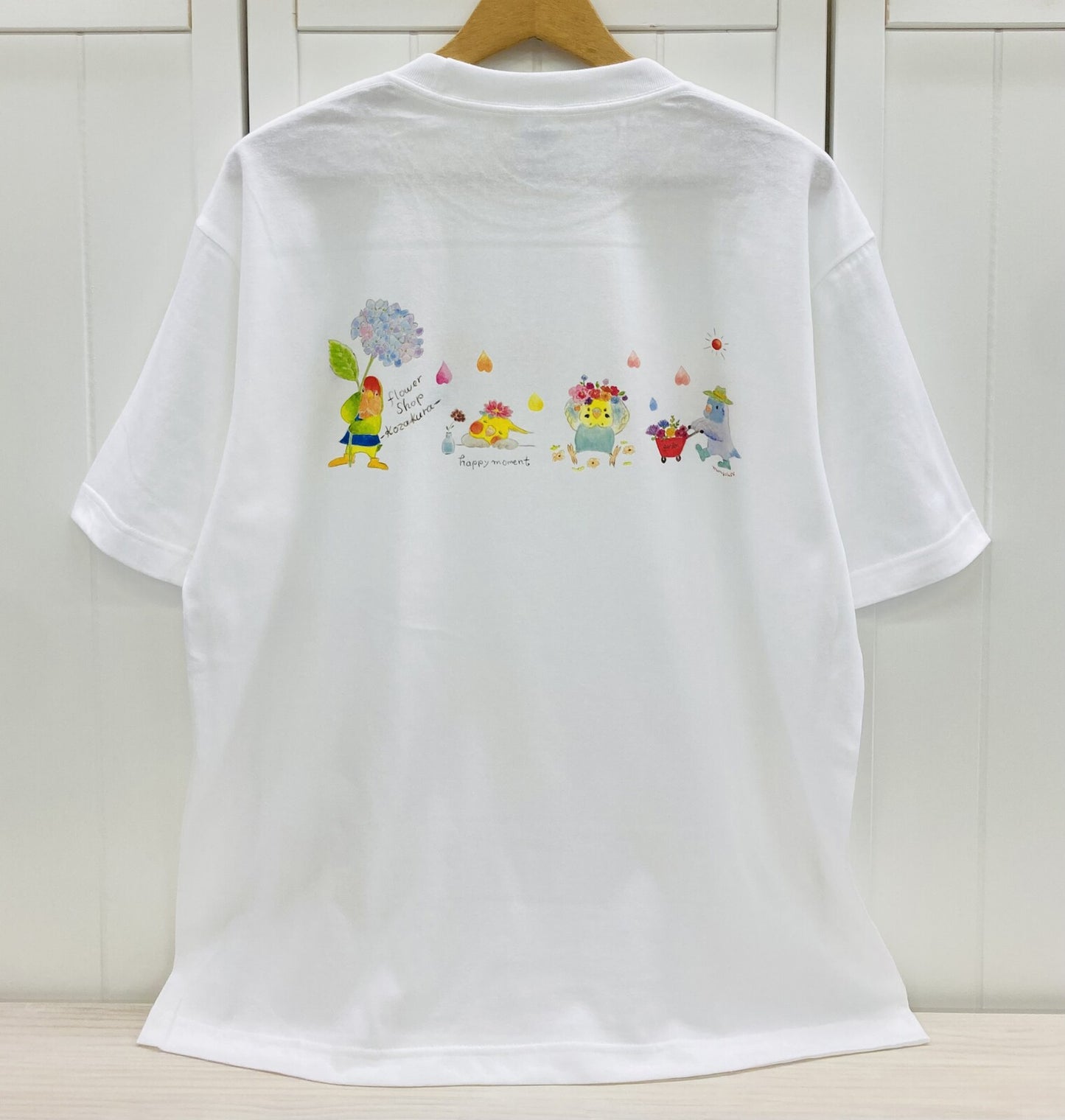 ビッグTシャツ 　花しずくとことり　受注製作　送料無料　クーポン利用不可
