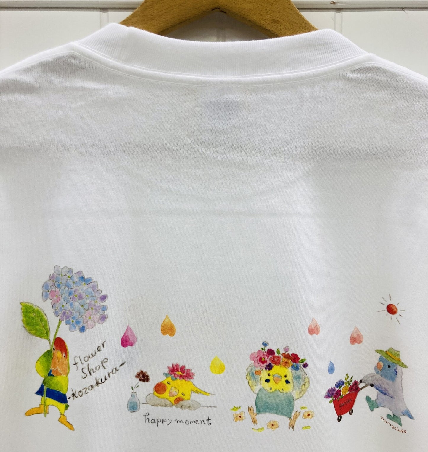 ビッグTシャツ 　花しずくとことり　受注製作　送料無料　クーポン利用不可