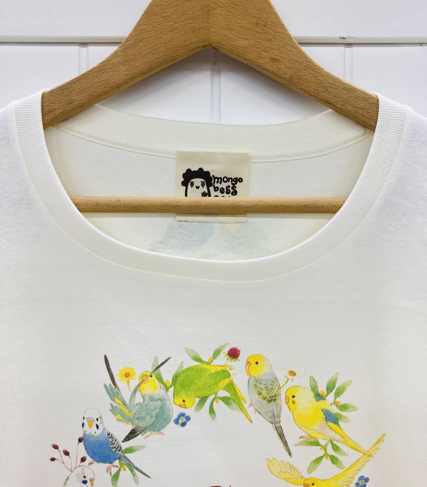 レディースTシャツ　セキセイインコだけのリース　受注製作　送料無料　クーポン利用不可