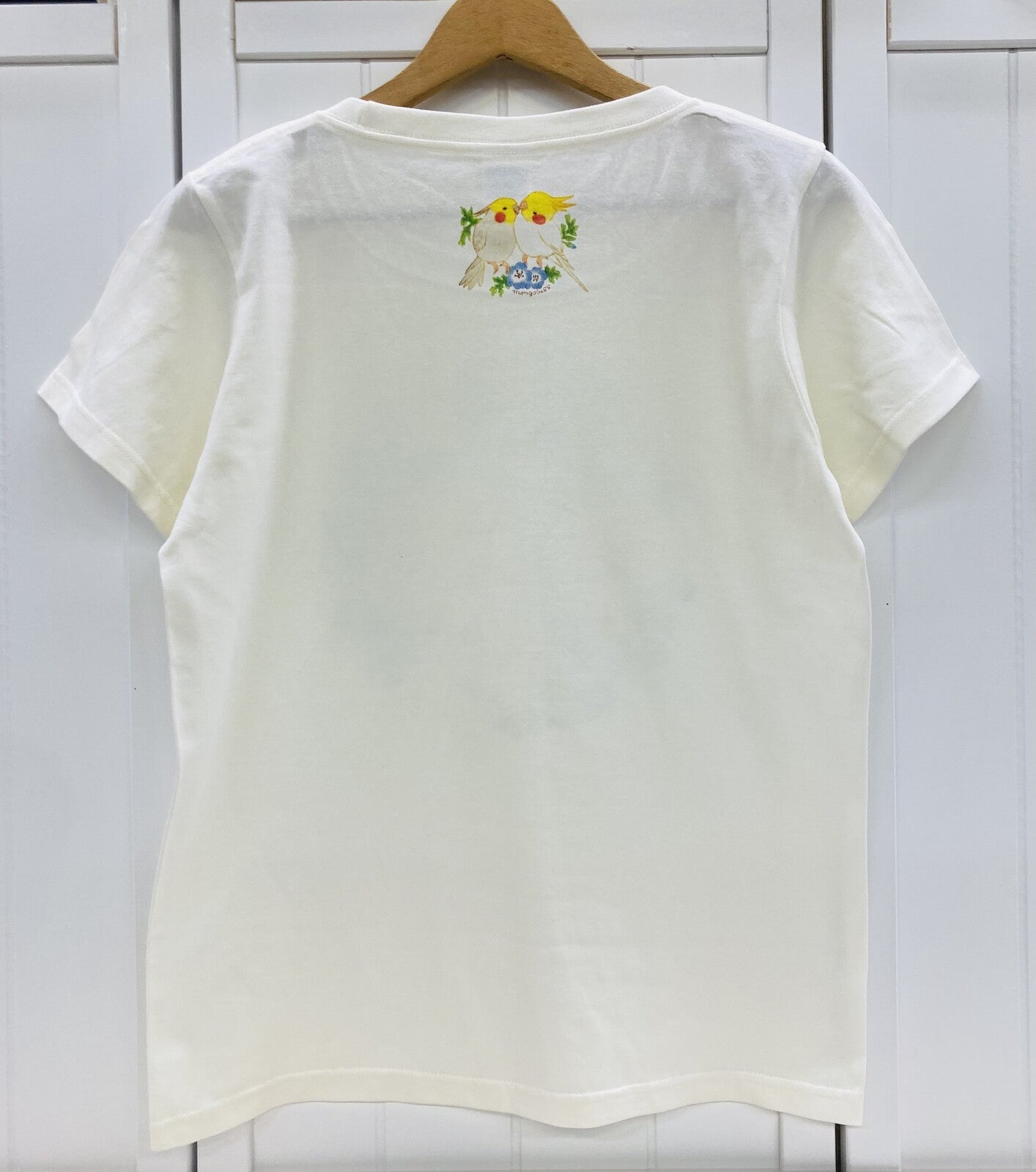 レディースTシャツ　オカメインコだけのリース　受注製作　送料無料　クーポン利用不可