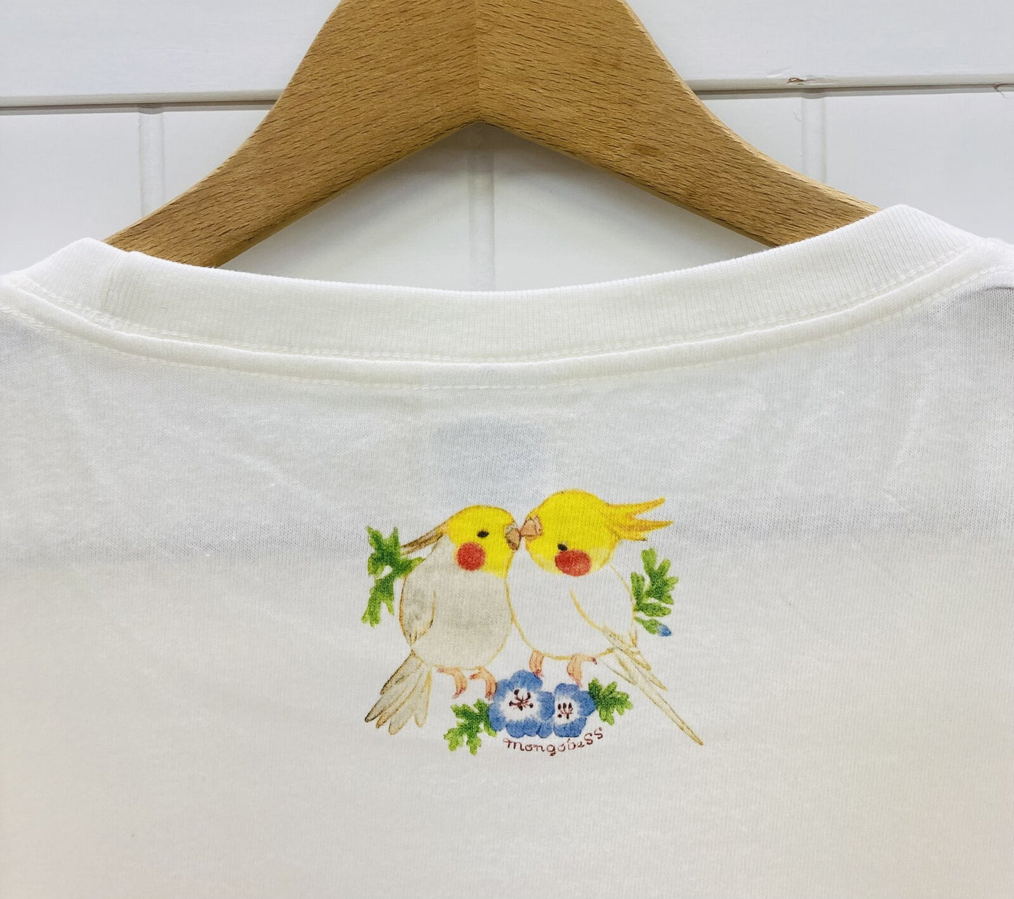 レディースTシャツ　オカメインコだけのリース　受注製作　送料無料　クーポン利用不可