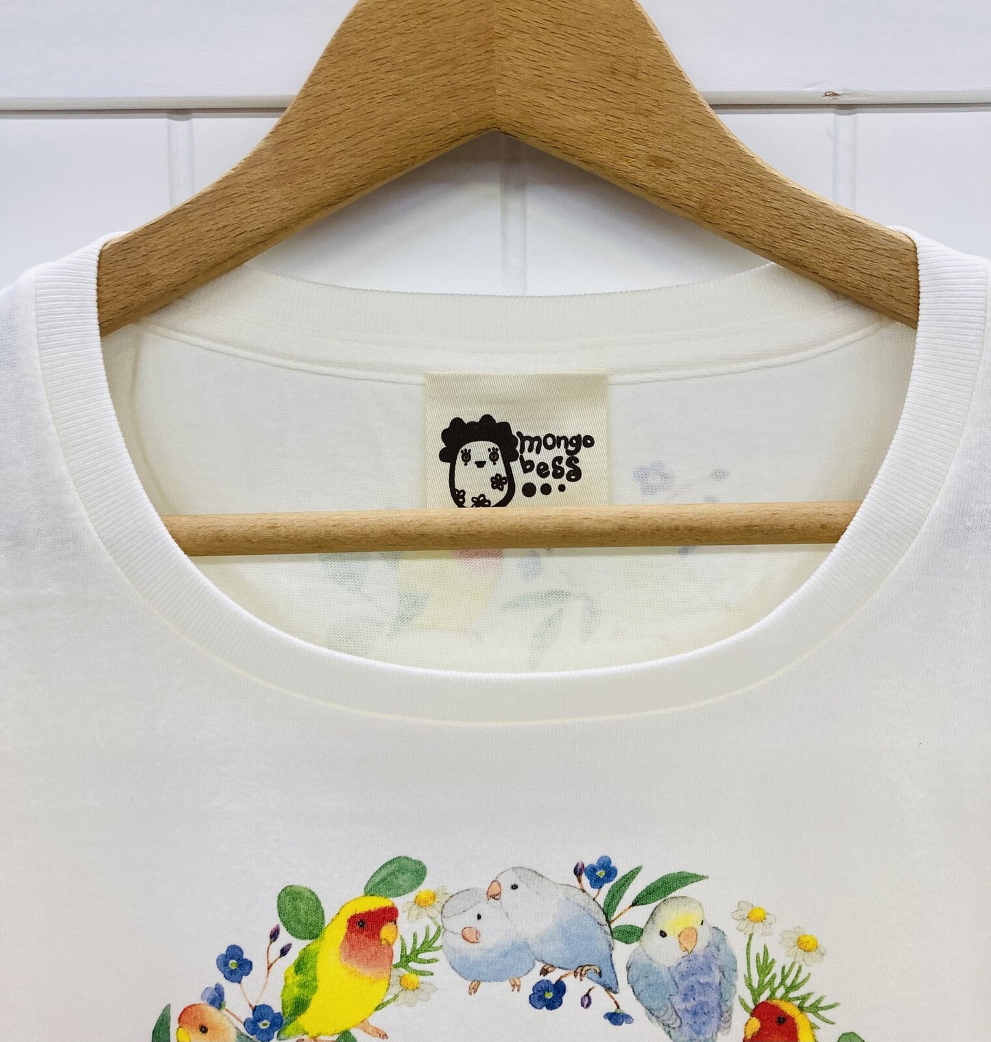 レディースTシャツ　コザクラインコだけのリース　受注製作　送料無料　クーポン利用不可