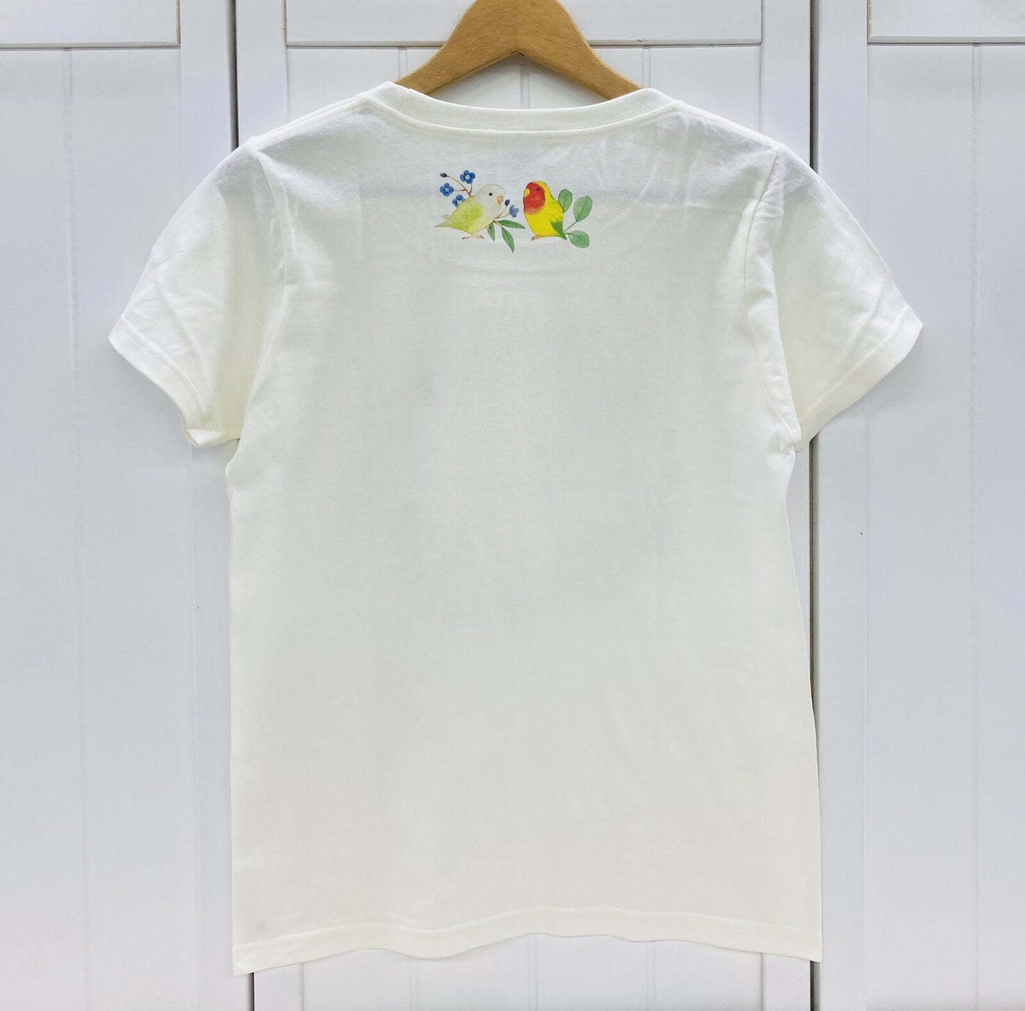 レディースTシャツ　コザクラインコだけのリース　受注製作　送料無料　クーポン利用不可