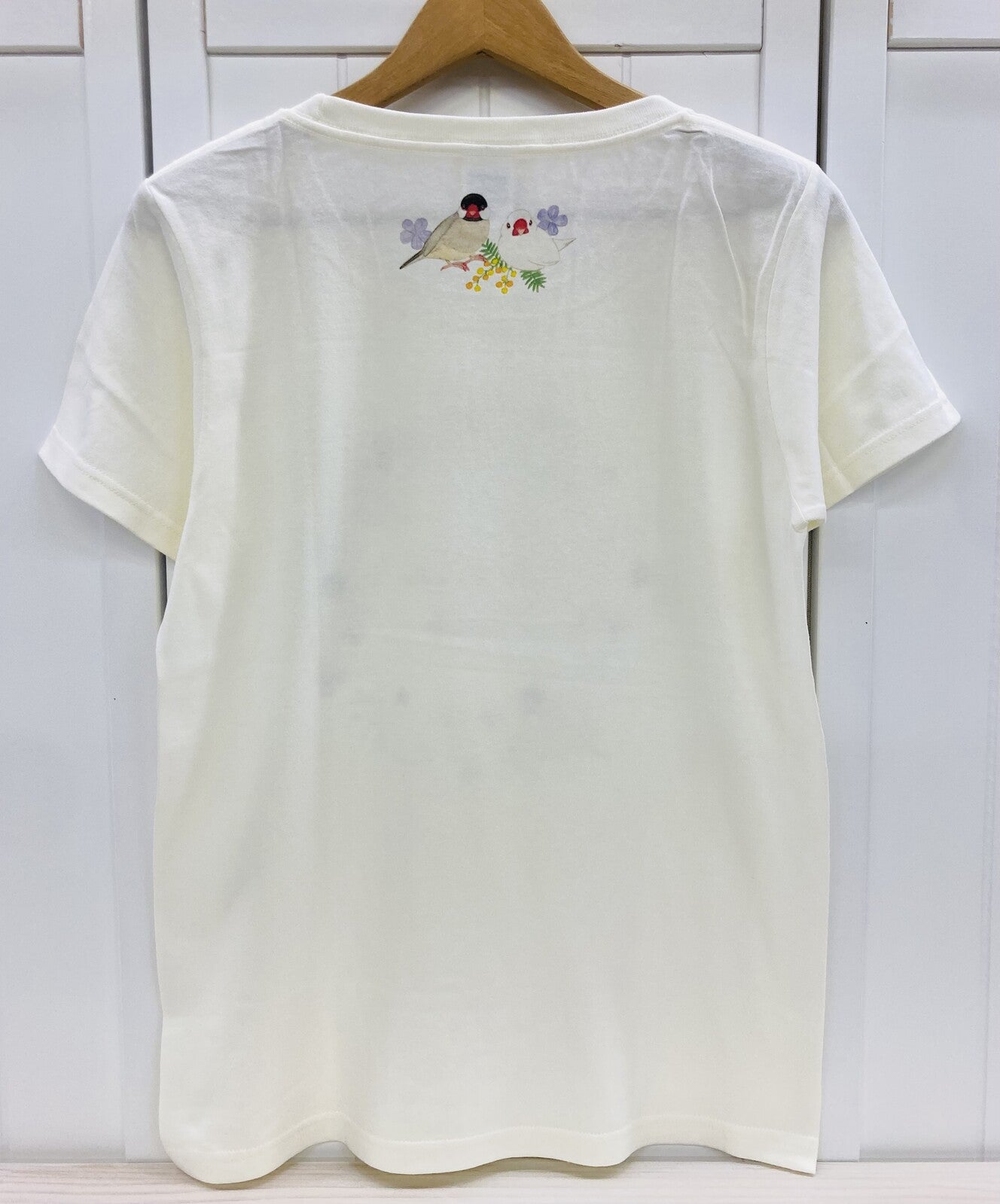 レディースTシャツ　文鳥だけのリース　受注製作　送料無料　クーポン利用不可