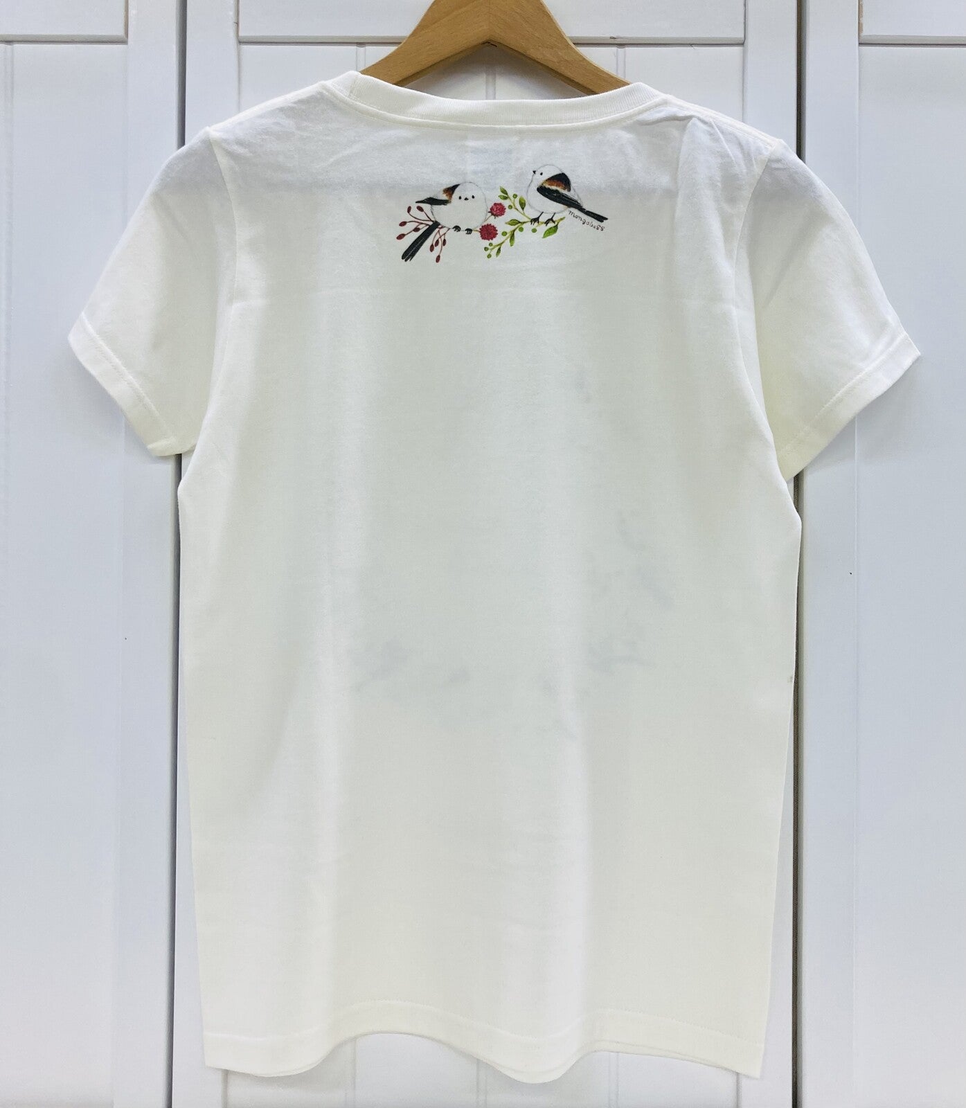 レディースTシャツ　シマエナガだけのリース　受注製作　送料無料　クーポン利用不可